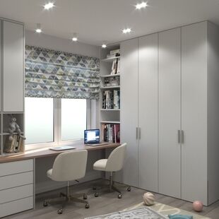 Фото № 4: Дизайн-проект трехкомнатной квартиры 73.57  м² Стиль Контемпорари для ЖК Павловский квартал