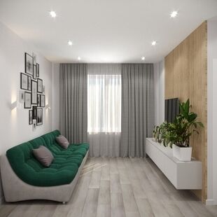 Фото № 6: Дизайн-проект трехкомнатной квартиры 73.57  м² Стиль Контемпорари для ЖК Павловский квартал