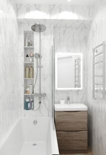 Фото № 5: Дизайн-проект трехкомнатной квартиры 73.57  м² Стиль Контемпорари для ЖК Павловский квартал