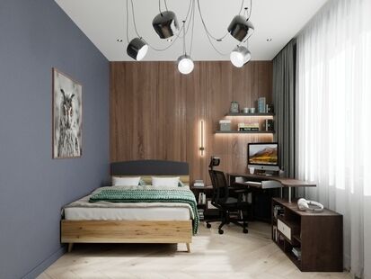 Фото № 2: Дизайн-проект четырехкомнатной квартиры 108.6  м² стиль Модернизм для ЖК Зеленая околица