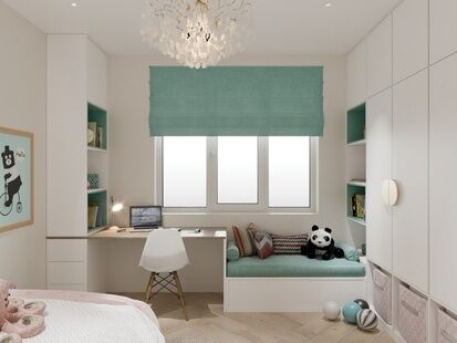 Фото № 4: Дизайн-проект четырехкомнатной квартиры 108.6  м² стиль Модернизм для ЖК Зеленая околица