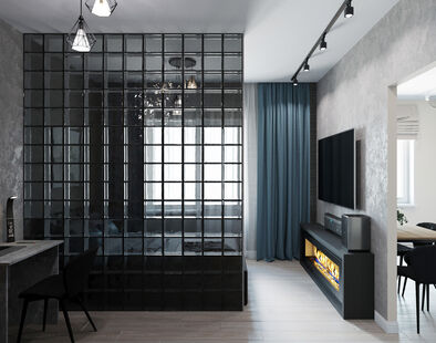 Фото № 1: Дизайн-проект однокомнатной квартиры 37.9  м² Современный стиль для ЖК Онега