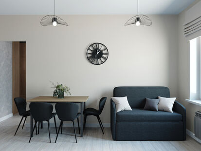 Фото № 3: Дизайн-проект однокомнатной квартиры 37.9  м² Современный стиль для ЖК Онега