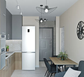 Фото № 6: Дизайн-проект однокомнатной квартиры 37.9  м² Современный стиль для ЖК Онега