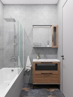 Фото № 5: Дизайн-проект однокомнатной квартиры 37.9  м² Современный стиль для ЖК Онега