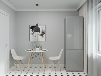 Фото № 6: Дизайн-проект двухкомнатной квартиры 55.1  м² Стиль Контемпорари для ЖК в г. Раменское