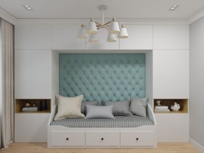 Фото № 3: Дизайн-проект двухкомнатной квартиры 55.1  м² Стиль Контемпорари для ЖК в г. Раменское