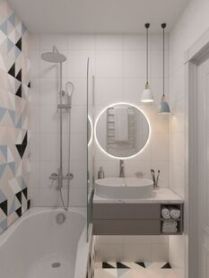 Фото № 2: Дизайн-проект двухкомнатной квартиры 55.1  м² Стиль Контемпорари для ЖК в г. Раменское