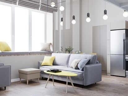 Фото № 1: Дизайн-проект трехкомнатной квартиры 43.86  м² Скандинавский стиль для ЖК Московский