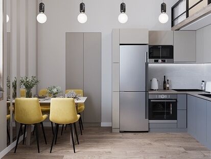 Фото № 5: Дизайн-проект трехкомнатной квартиры 43.86  м² Скандинавский стиль для ЖК Московский