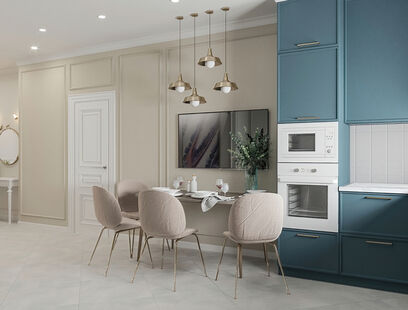 Фото № 3: Дизайн-проект трехкомнатной квартиры 82.6  м² Современный стиль для ЖК Настроение