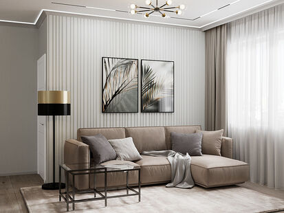 Фото № 3: Дизайн-проект трехкомнатной квартиры 80.53  м² Стиль Минимализм для ЖК Сиреневый Парк