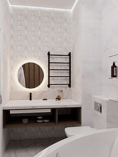 Фото № 5: Дизайн-проект трехкомнатной квартиры 80.53  м² Стиль Минимализм для ЖК Сиреневый Парк