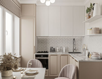 Фото № 6: Дизайн-проект двухкомнатной квартиры 48.01  м² Стиль Контемпорари для ЖК Московский