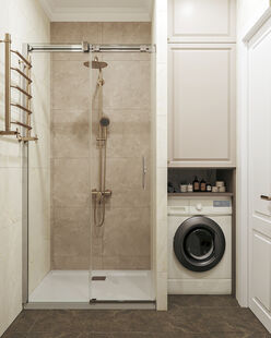 Фото № 3: Дизайн-проект двухкомнатной квартиры 48.01  м² Стиль Контемпорари для ЖК Московский