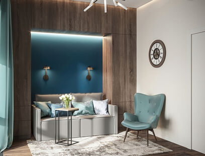 Фото № 3: Дизайн-проект трехкомнатной квартиры 75.3  м² стиль Модернизм для ЖК Filicity