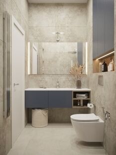 Фото № 2: Дизайн-проект трехкомнатной квартиры 75.3  м² стиль Модернизм для ЖК Filicity