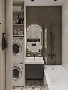 Фото № 2: Дизайн-проект двухкомнатной квартиры 36.27  м² стиль Модернизм для ЖК Селигер Сити