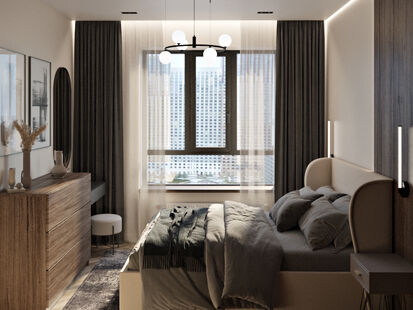 Фото № 4: Дизайн-проект двухкомнатной квартиры 36.27  м² стиль Модернизм для ЖК Селигер Сити