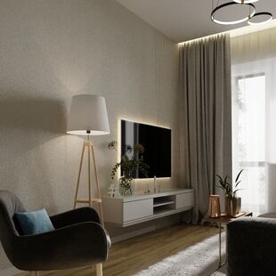 Фото № 5: Дизайн-проект двухкомнатной квартиры 57.34  м² стиль Модернизм для ЖК Новое Пушкино