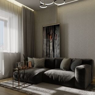 Фото № 3: Дизайн-проект двухкомнатной квартиры 57.34  м² стиль Модернизм для ЖК Новое Пушкино