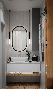 Фото № 4: Дизайн-проект двухкомнатной квартиры 57.34  м² стиль Модернизм для ЖК Новое Пушкино