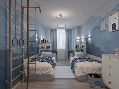 Фото № 2: Дизайн-проект трехкомнатной квартиры 80.42  м² Современный стиль для ЖК Планерный