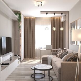 Фото № 1: Дизайн-проект двухкомнатной квартиры 56.25  м² Стиль Контемпорари для ЖК Московский