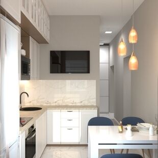 Фото № 6: Дизайн-проект двухкомнатной квартиры 56.25  м² Стиль Контемпорари для ЖК Московский