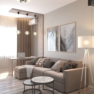 Фото № 3: Дизайн-проект двухкомнатной квартиры 56.25  м² Стиль Контемпорари для ЖК Московский