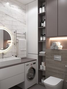 Фото № 4: Дизайн-проект двухкомнатной квартиры 56.25  м² Стиль Контемпорари для ЖК Московский