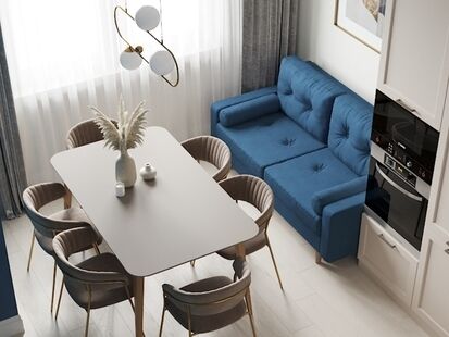 Фото № 3: Дизайн-проект четырехкомнатной квартиры 78.36  м² стиль Модернизм для ЖК Настроение