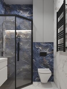 Фото № 2: Дизайн-проект четырехкомнатной квартиры 78.36  м² стиль Модернизм для ЖК Настроение