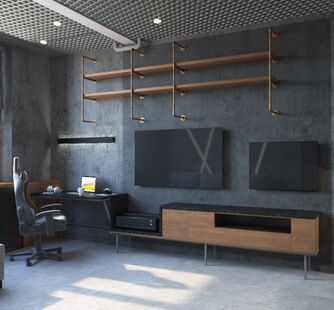 Фото № 4: Дизайн-проект двухкомнатной квартиры 56.32  м² Стиль Лофт для ЖК Флотилия