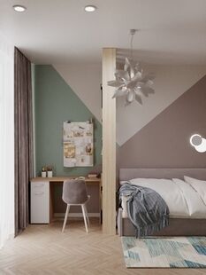 Фото № 4: Дизайн-проект двухкомнатной квартиры 70.89  м² Современный стиль для ЖК Никулинский квартал