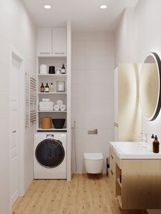 Фото № 6: Дизайн-проект двухкомнатной квартиры 70.89  м² Современный стиль для ЖК Никулинский квартал