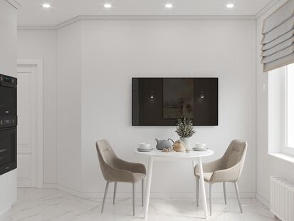 Фото № 2: Дизайн-проект однокомнатной квартиры 32.5  м² Стиль Минимализм для ЖК Новая Рига