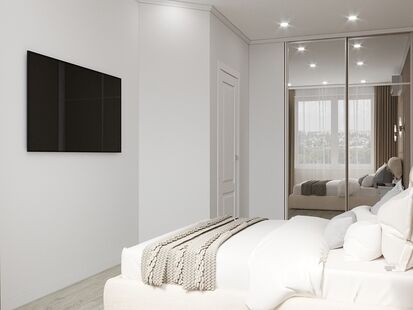 Фото № 6: Дизайн-проект однокомнатной квартиры 32.5  м² Стиль Минимализм для ЖК Новая Рига