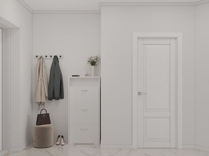 Фото № 4: Дизайн-проект однокомнатной квартиры 32.5  м² Стиль Минимализм для ЖК Новая Рига