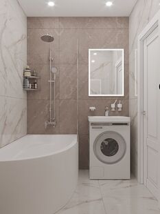 Фото № 3: Дизайн-проект однокомнатной квартиры 32.5  м² Стиль Минимализм для ЖК Новая Рига