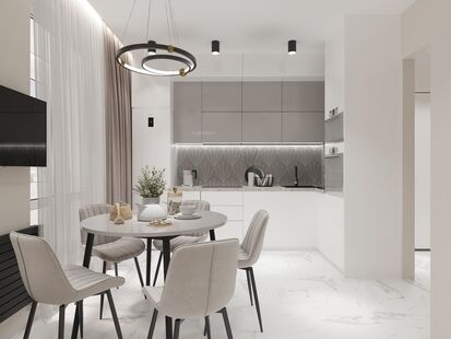 Фото № 3: Дизайн-проект трехкомнатной квартиры 59.7  м² стиль Модернизм для ЖК Белые ночи