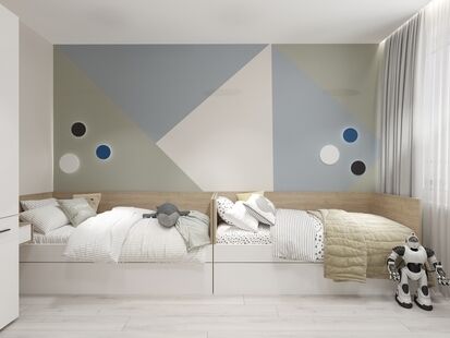 Фото № 4: Дизайн-проект трехкомнатной квартиры 59.7  м² стиль Модернизм для ЖК Белые ночи