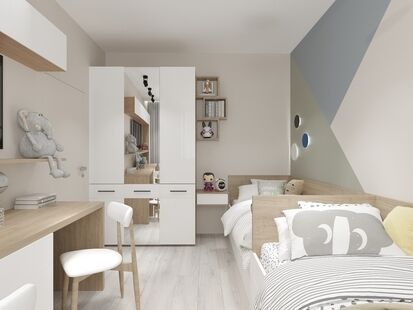 Фото № 5: Дизайн-проект трехкомнатной квартиры 59.7  м² стиль Модернизм для ЖК Белые ночи