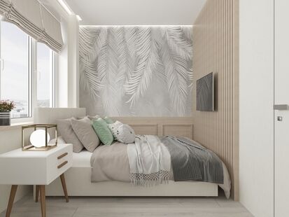 Фото № 1: Дизайн-проект трехкомнатной квартиры 59.7  м² стиль Модернизм для ЖК Белые ночи