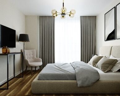 Фото № 6: Дизайн-проект двухкомнатной квартиры 55.8  м² Современный стиль для ЖК Митино Парк