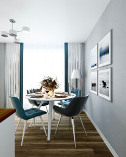 Фото № 5: Дизайн-проект двухкомнатной квартиры 55.8  м² Современный стиль для ЖК Митино Парк