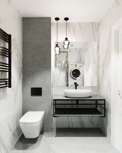 Фото № 3: Дизайн-проект двухкомнатной квартиры 55.8  м² Современный стиль для ЖК Митино Парк