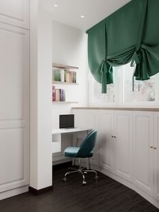 Фото № 3: Дизайн-проект двухкомнатной квартиры 53.24  м² Стиль Фьюжн для ЖК Новое Измайлово