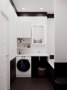 Фото № 4: Дизайн-проект двухкомнатной квартиры 53.24  м² Стиль Фьюжн для ЖК Новое Измайлово