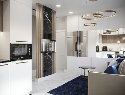 Фото № 1: Дизайн-проект трехкомнатной квартиры 67.2  м² Современный стиль для ЖК ART-квартал